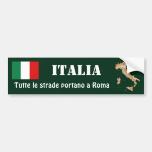 Autocollant De Voiture Drapeau de l'Italie + Adhésif pour pare-chocs de