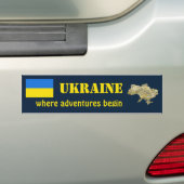 Autocollant De Voiture Drapeau de l'Ukraine + Adhésif pour pare-chocs de (En voiture)