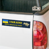 Autocollant De Voiture Drapeau de l'Ukraine + Adhésif pour pare-chocs de (Sur camion)
