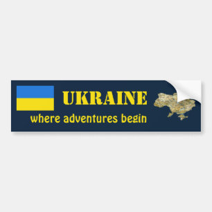 Autocollant De Voiture Drapeau de l'Ukraine + Adhésif pour pare-chocs de