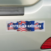 Autocollant De Voiture Drapeau de ondulation Australien-Américain (En voiture)