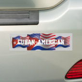 Autocollant De Voiture Drapeau de ondulation Cubain-Américain (En voiture)