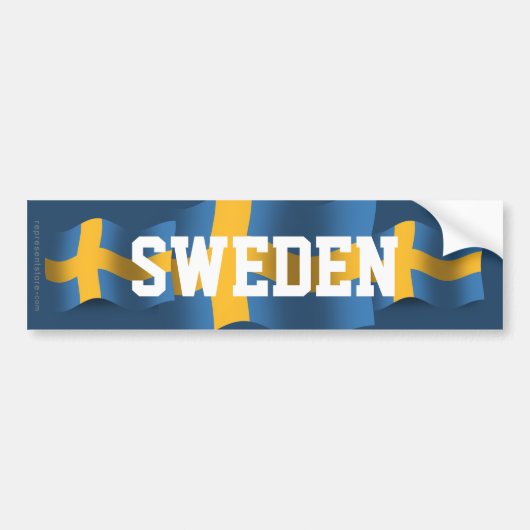 Autocollant De Voiture Drapeau de ondulation de la Suède (Devant)