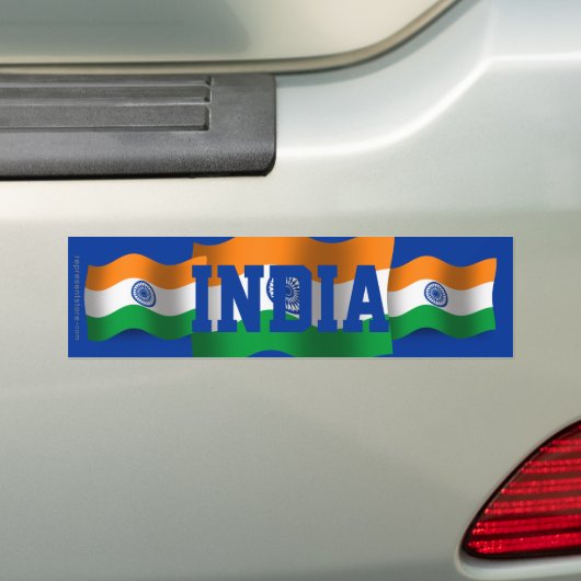 Autocollant De Voiture Drapeau de ondulation de l'Inde (En voiture)