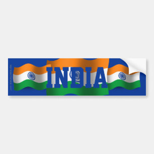 Autocollant De Voiture Drapeau de ondulation de l'Inde
