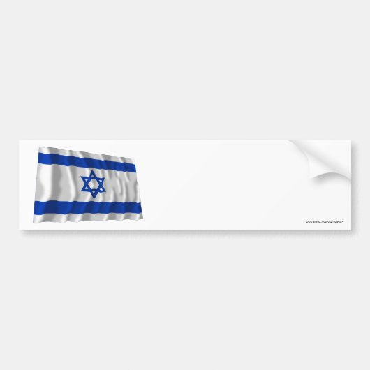 Autocollant De Voiture Drapeau de ondulation de l'Israël (Devant)
