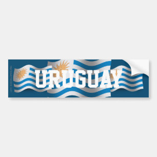 Autocollant De Voiture Drapeau de ondulation de l'Uruguay