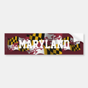 Autocollant De Voiture Drapeau de ondulation du Maryland