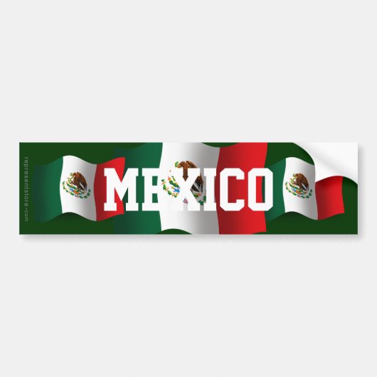 Autocollant De Voiture Drapeau de ondulation du Mexique (Devant)