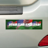 Autocollant De Voiture Drapeau de ondulation Hongrois-Américain (En voiture)