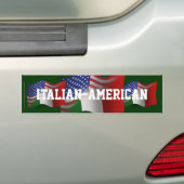Autocollant De Voiture Drapeau de ondulation Italien-Américain (En voiture)