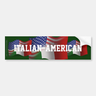 Autocollant De Voiture Drapeau de ondulation Italien-Américain