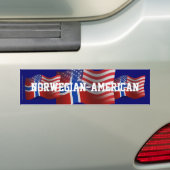 Autocollant De Voiture Drapeau de ondulation Norvégien-Américain (En voiture)