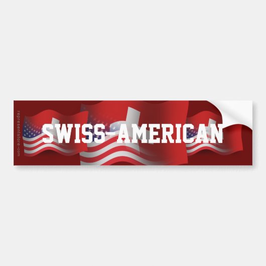 Autocollant De Voiture Drapeau de ondulation Suisse-Américain (Devant)
