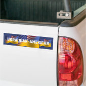 Autocollant De Voiture Drapeau de ondulation Ukrainien-Américain (Sur camion)
