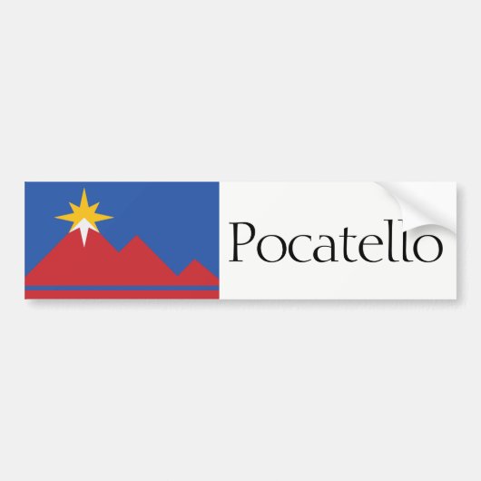 Autocollant De Voiture Drapeau de Pocatello, adhésif pour pare-chocs de (Devant)