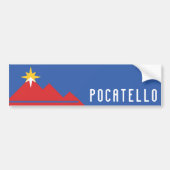Autocollant De Voiture Drapeau de Pocatello, Idaho (Devant)
