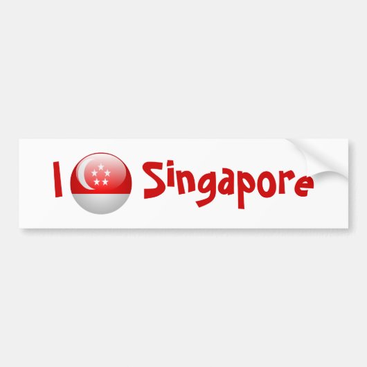 Autocollant De Voiture Drapeau de Singapour (Devant)