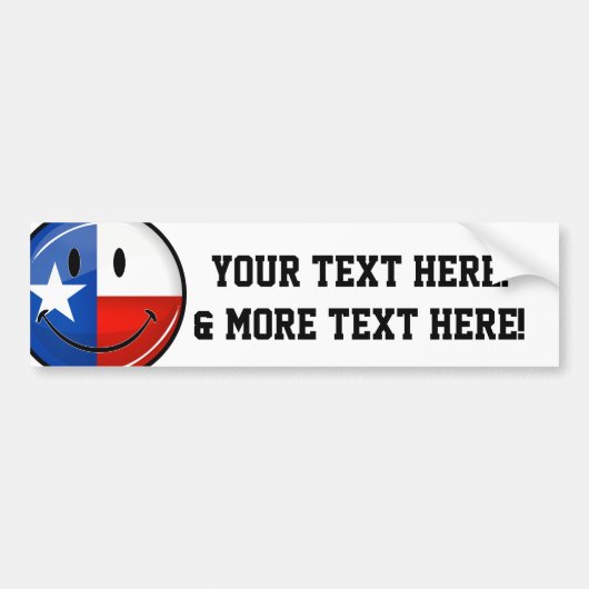Autocollant De Voiture Drapeau de sourire du Texas (Devant)