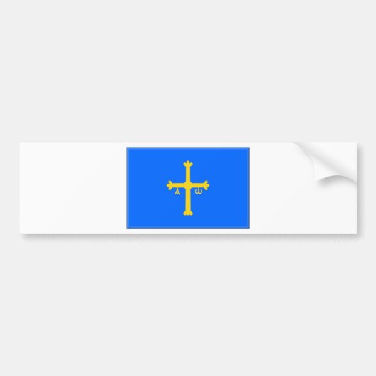 Autocollant De Voiture Drapeau des Asturies (Espagne) (Devant)