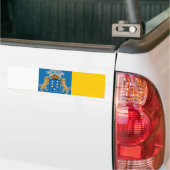 Autocollant De Voiture Drapeau des îles Canaries (Canaries) (Canaries, Es (Sur camion)