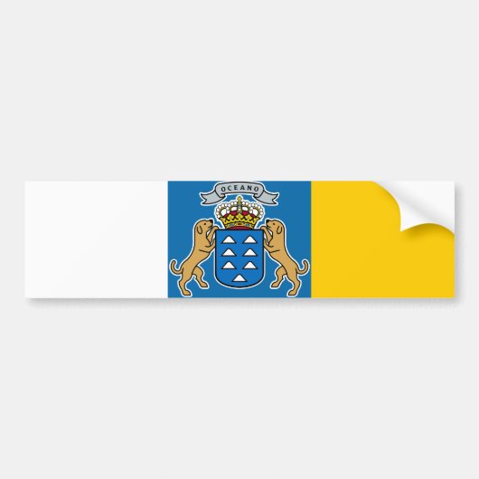 Autocollant De Voiture Drapeau des îles Canaries (Canaries) (Canaries, Es (Devant)