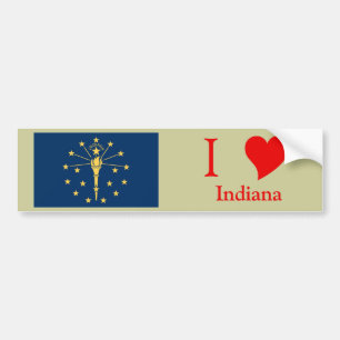 Autocollant De Voiture Drapeau d'état de l'Indiana