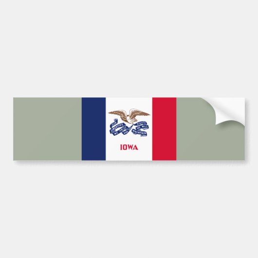Autocollant De Voiture Drapeau d'État de l'Iowa (Devant)
