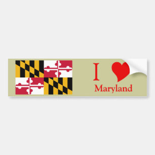 Autocollant De Voiture Drapeau d'état du Maryland