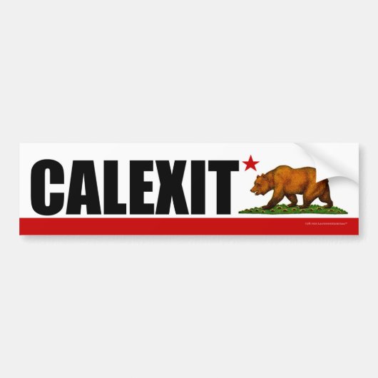 Autocollant De Voiture Drapeau d'ours de CALEXIT la Californie (Devant)