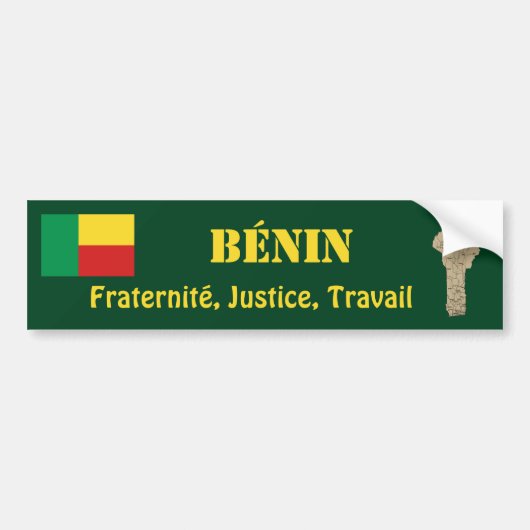 Autocollant De Voiture Drapeau du Bénin + Adhésif pour pare-chocs de (Devant)