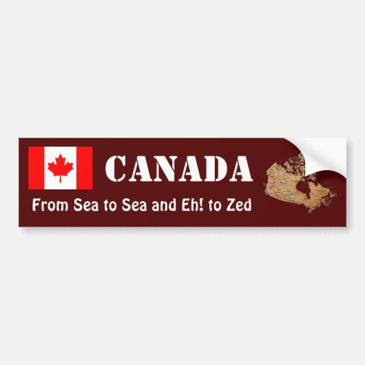 Autocollant De Voiture Drapeau du Canada + Sticker pare-chocs (Devant)