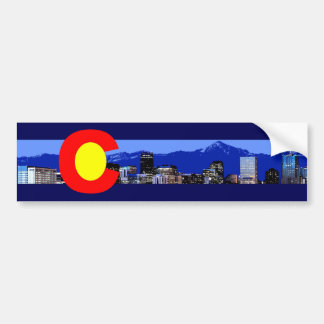 Autocollant De Voiture Drapeau du Colorado avec Montagnes