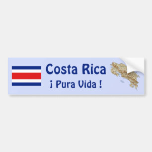 Autocollant De Voiture Drapeau du Costa Rica et adhésif pour pare-chocs