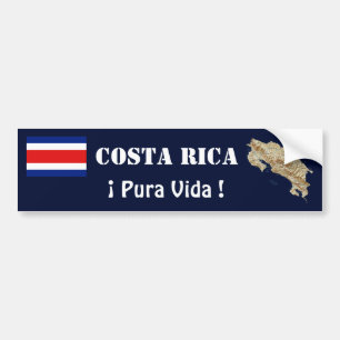 Autocollant De Voiture Drapeau du Costa Rica et adhésif pour pare-chocs