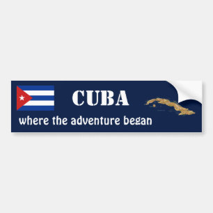 Autocollant De Voiture Drapeau du Cuba + Adhésif pour pare-chocs de cart