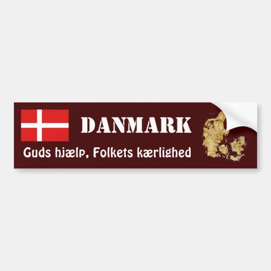 Autocollant De Voiture Drapeau du Danemark + Adhésif pour pare-chocs de (Devant)