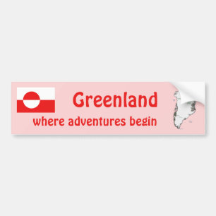 Autocollant De Voiture Drapeau du Groenland et adhésif pour pare-chocs d