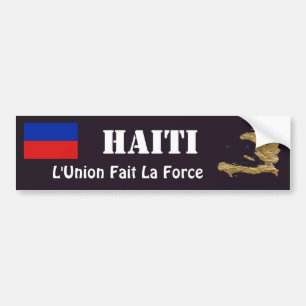 Autocollant De Voiture Drapeau du Haïti + Adhésif pour pare-chocs de