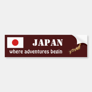 Autocollant De Voiture Drapeau du Japon + Adhésif pour pare-chocs de