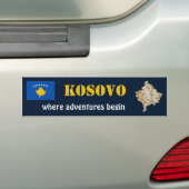 Autocollant De Voiture Drapeau du Kosovo + Stick pare-chocs (En voiture)