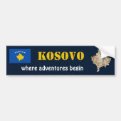 Autocollant De Voiture Drapeau du Kosovo + Stick pare-chocs (Devant)