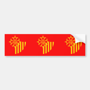 Autocollant De Voiture Drapeau du Languedoc-Roussillon, France