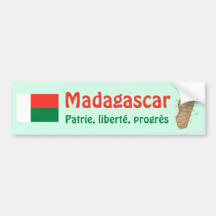 Autocollant De Voiture Drapeau du Madagascar + Adhésif pour pare-chocs d