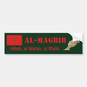 Autocollant De Voiture Drapeau du Maroc + Adhésif pour pare-chocs de
