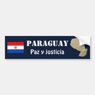 Autocollant De Voiture Drapeau du Paraguay + Adhésif pour pare-chocs de