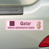 Autocollant De Voiture Drapeau du Qatar + Adhésif pour pare-chocs de (En voiture)