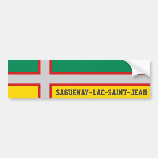 Autocollant De Voiture Drapeau du Saguenay-Lac-Saint-Jean (QUÉBEC) (Devant)