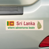 Autocollant De Voiture Drapeau du Sri Lanka + Adhésif pour pare-chocs de (En voiture)