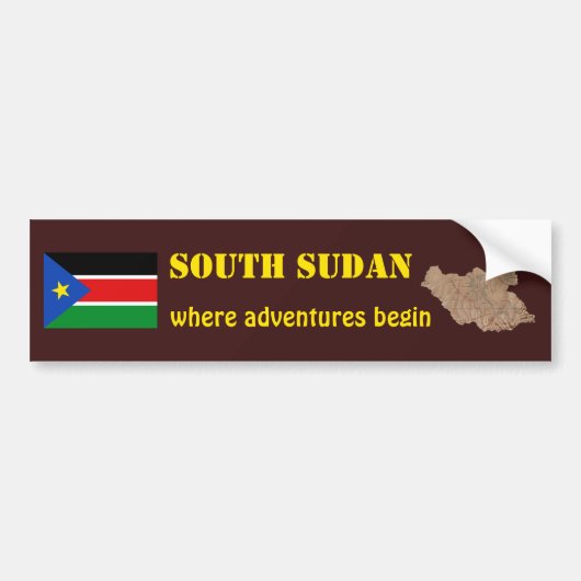 Autocollant De Voiture Drapeau du sud du Soudan + Adhésif pour pare-chocs (Devant)